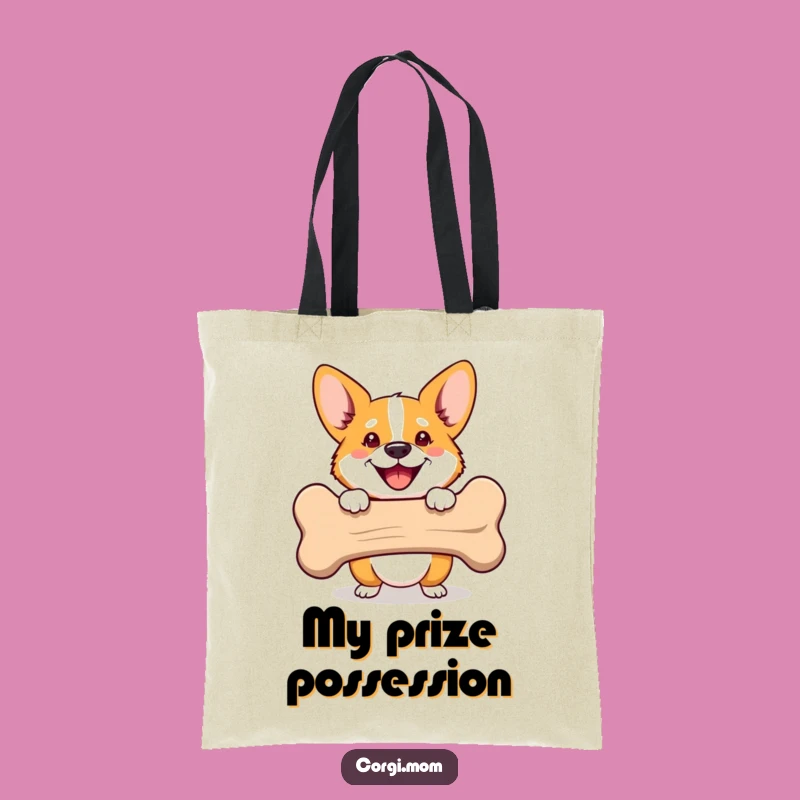 Funny Corgi Bone Peek Tote Bag: Handy Humor for Every Day
