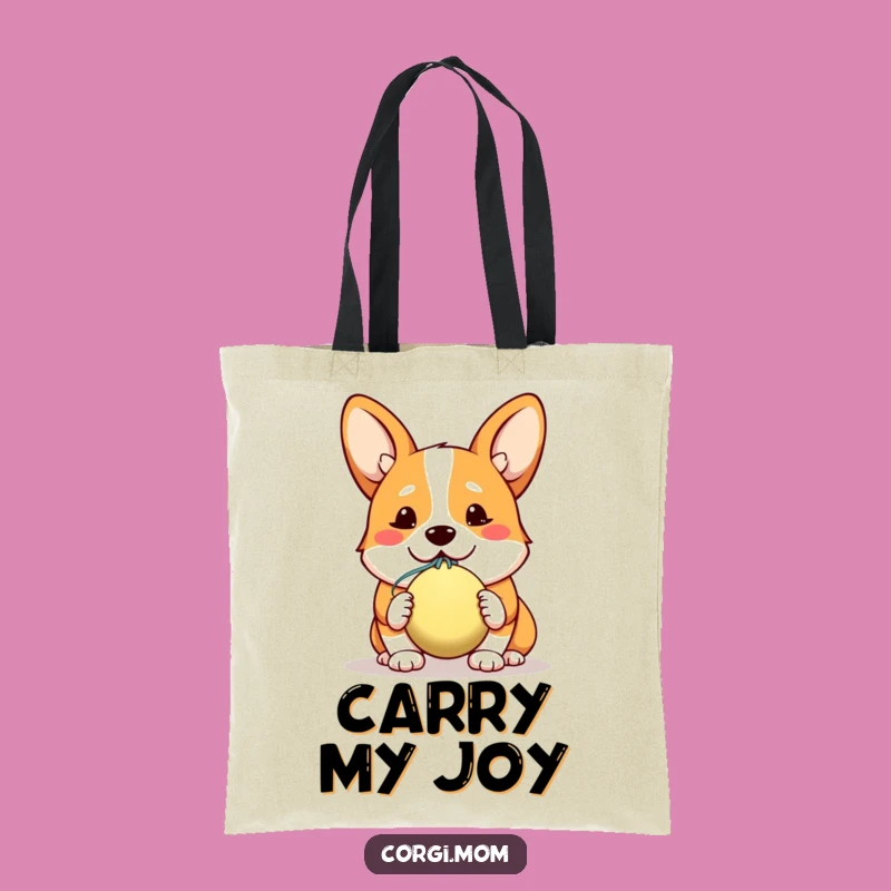 Funny Corgi Tote Bag: Hopeful Slobbery Ball Offer, Kawaii Dog Accessory Gift