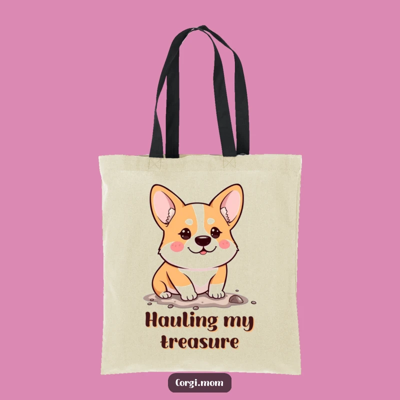 Funny Determined Corgi Tote Bag: Carry Your Ambitions with Style!